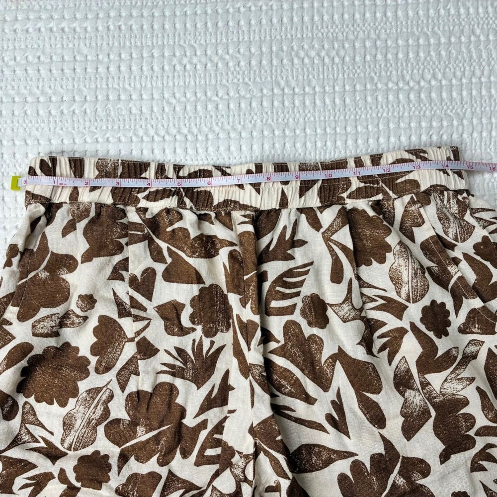 NWOT Carve Designs Short Rhett Women S Linen Blend Brown Cream Rum Print Floral - Picture 12 of 14